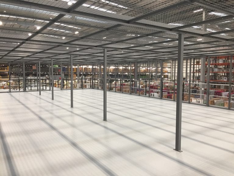 mezzanine floor with mesh panels