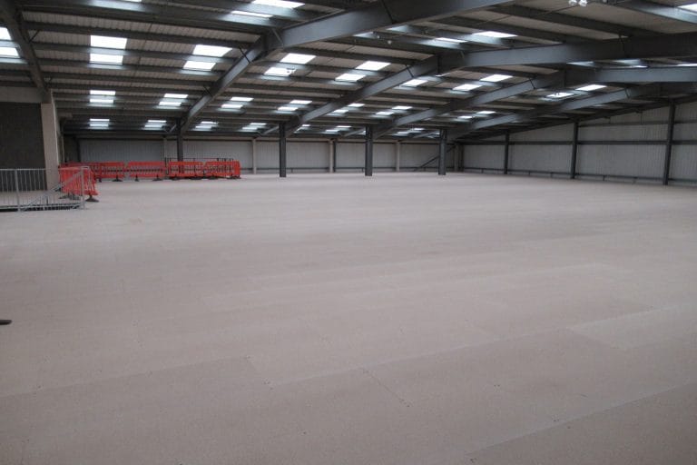 large empty mezzanine floor in warehouse unit