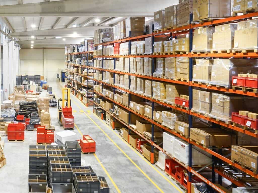 warehouse with racking filled with pallets