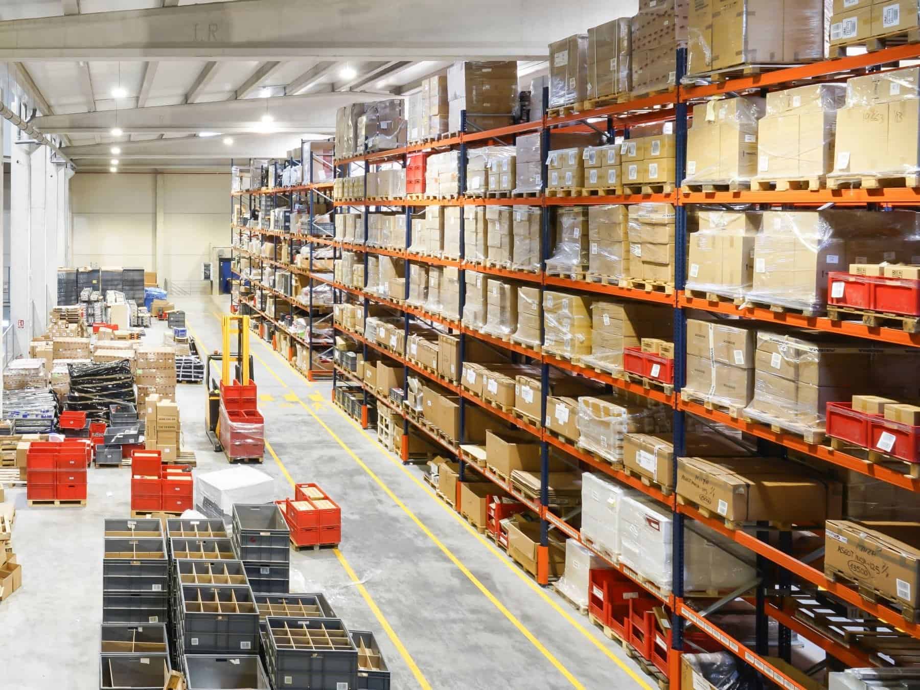 warehouse with racking filled with pallets