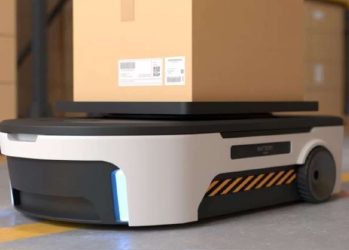1 robot with box