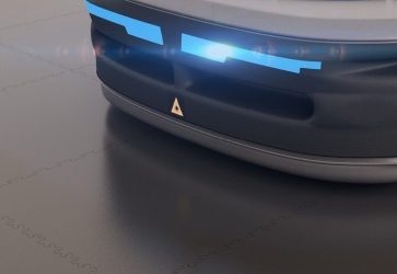 3 warehouse robot on floor tile